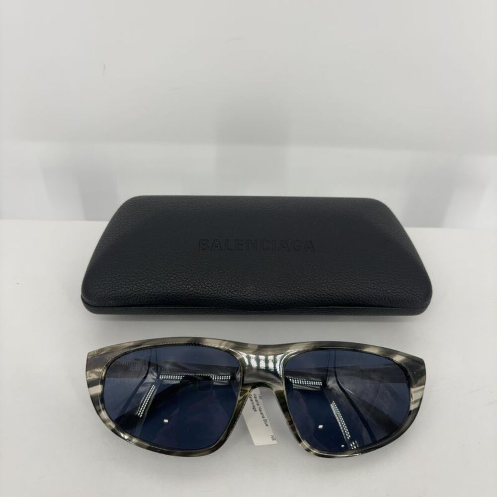 Balenciaga Rectangle Sunglasses with Blue Lenses